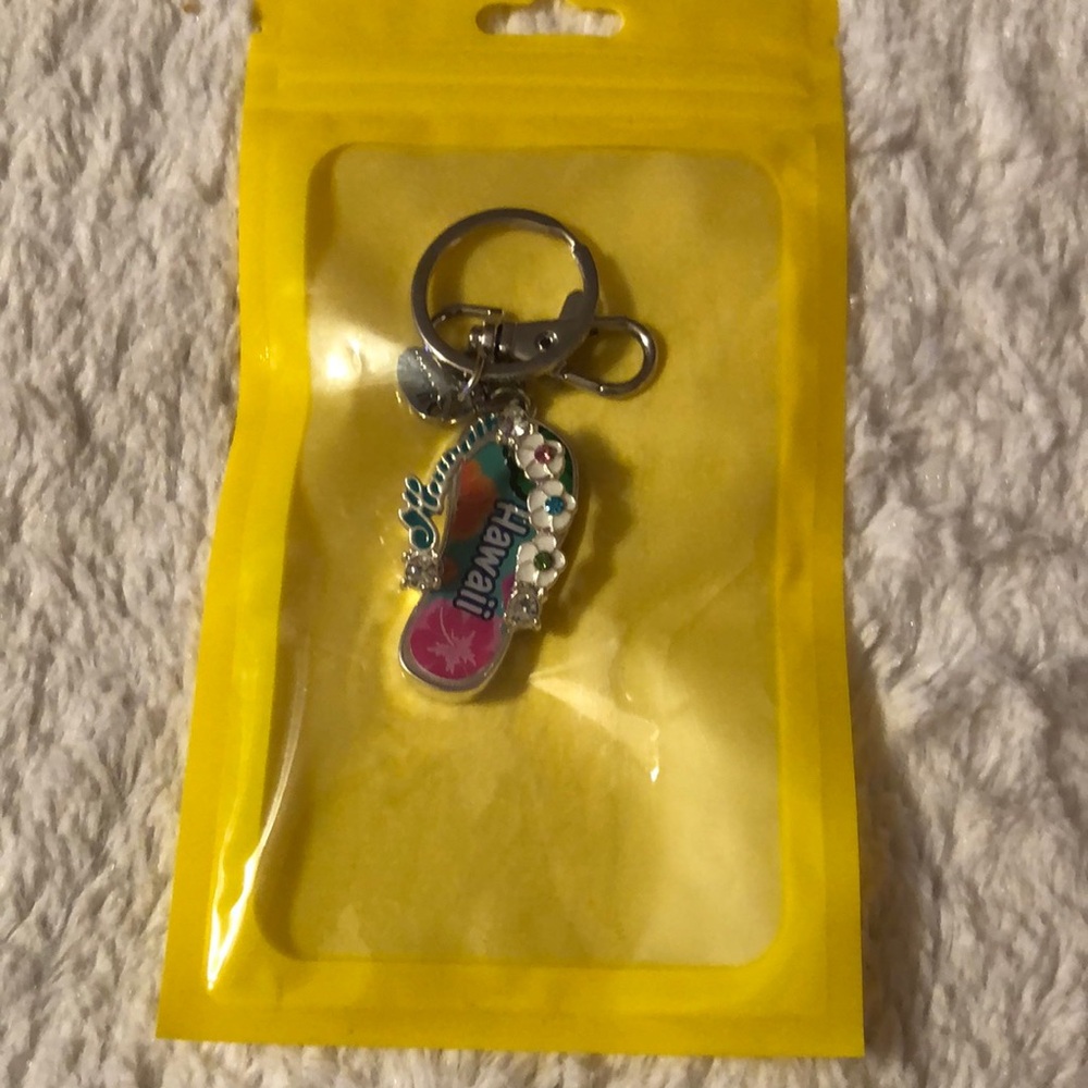 Hawaii Flip Flop Key Holder/Purse Charm - Pink and Blue
